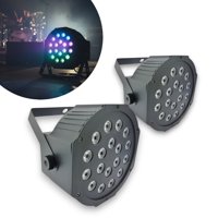 Genérico - Pack X2 Foco Led Rgb Discoteque Proyector 18 Led Dmx Luces