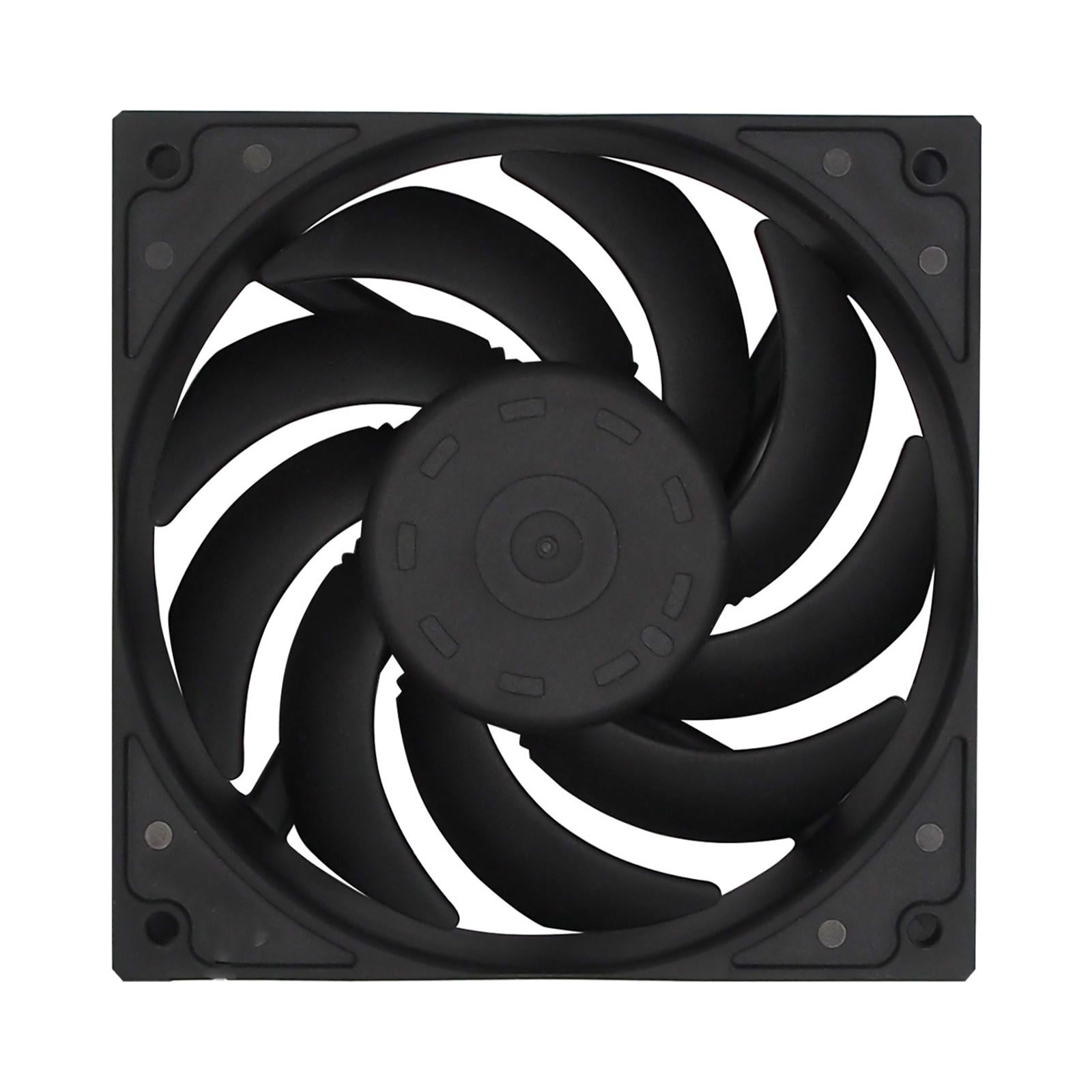 Magideal - Ventiladores De Refrigeración 12 Cm / 120 Mm Cojinete De Larga Duración Bajo Ruido 12 V 4 Piezas Ventiladores De Enfriamiento De Computadora Diy - Negro