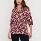 thumbnail image 3 of Blusa Mujer Cuello Mao Print Burdeo Flores Corona, 3 of 5