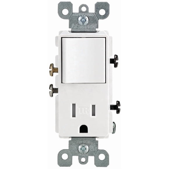 Enchufe Leviton Decora, 15 A, 125 V, color blanco