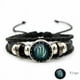 thumbnail image 4 of Luminous Twelve Constellation Artificial Gemstone Bracelet ,Beaded Rope PU Leather 12 Constellation Woven Bracelet, 4 of 5