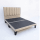thumbnail image 1 of Cama europea 2 plazas de 150x190 con respaldo de rayas Beige Lino y bases divididas, 1 of 2