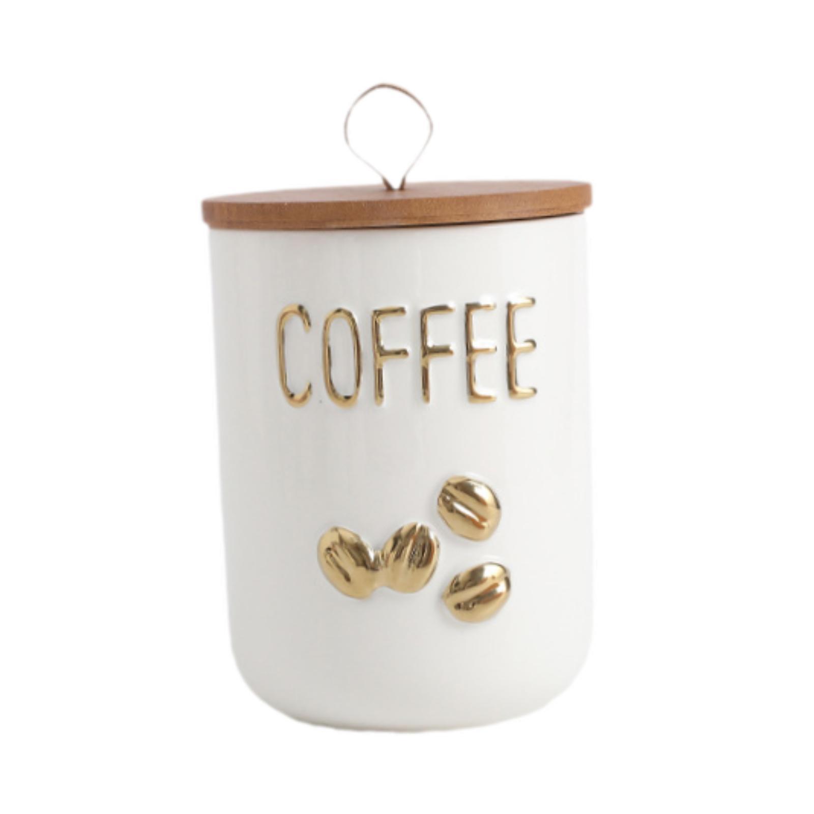 Magideal - Jarro De Almacenamiento Frasco Sellado Compacto Versátil Moderno Con Mango De Cerámica De Contenedor De Bote Para Nueces De Té Sueltas Leche En Polvo Patrón De Café