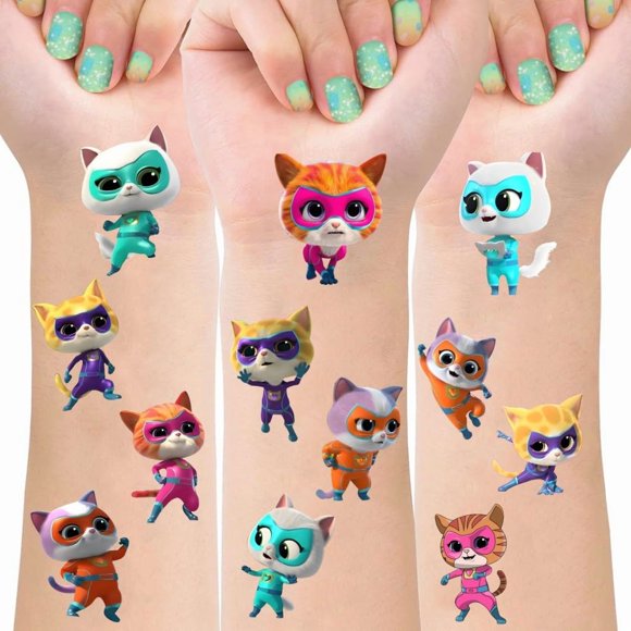 Tatuajes Temporales SDONY 8 Hojas Fiesta Gatitos