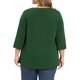 thumbnail image 3 of GRACE & GRANDEUR Blusa Casual Elegante para Mujer Talla Grande de Escuela o Universidad, Cuello con Pliegues y Botones al Frente, Mangas 3/4, Talla 3X, Verde Oscuro, 3 of 6