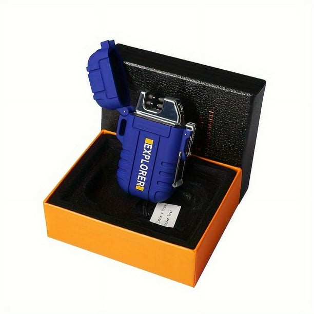 Experience the Ultimate Outdoor Adventure with Our Windproof and Waterproof USB Electronic Lighter - The Dual Arc Plasma Lighter for Men!
