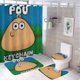 thumbnail image 1 of Pou-theme 4-Piece Shower Curtain Set with Rugs, Waterproof Bathroom Decor Set Includes Bath Mat, U-Shaped Rug, Toilet Lid Cover and Curtain with Hooks, 1 of 6