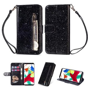 Funda Para Foxdock Elegante Funda Samsung Galaxy S8 Glitter Con Cremallera-Ideal Para El Uso Diario