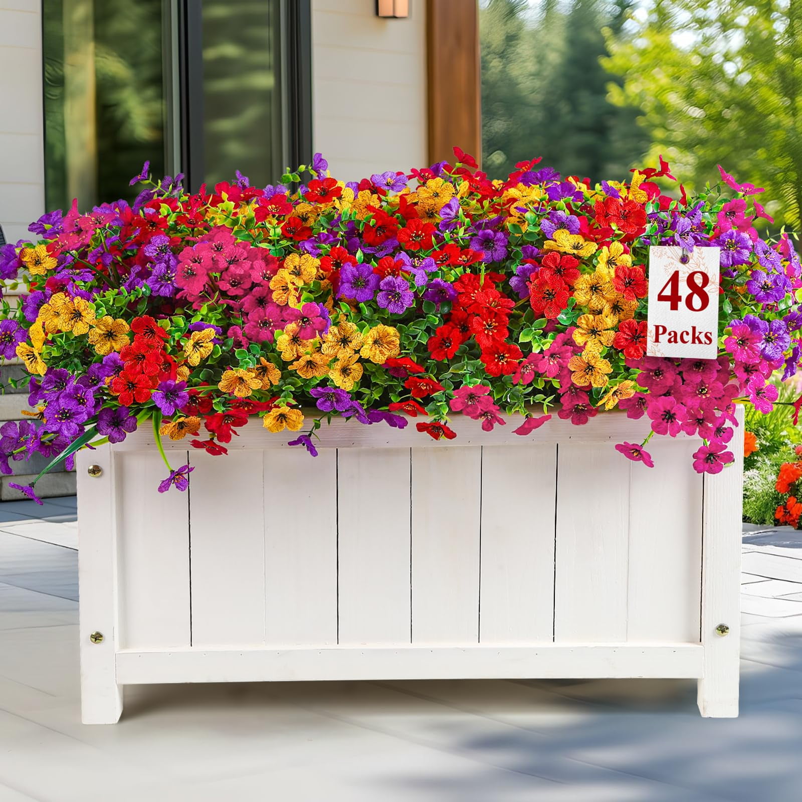 Flores Artificiales Alupssuc, 48 Paquetes De Seda Resistente A Los Rayos Uv