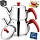thumbnail image 1 of Juego de teteras Hakan Bondy de acero inoxidable estilo samovar turco, 1 of 9