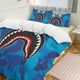 thumbnail image 1 of Navy Blue Bape Shake Camo Comforter Set Soft 3 Pcs Twin Bedding Sets Thicken for All Season, 1 of 5