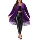 thumbnail image 2 of Agnes Orinda Ropa de Halloween para Mujer Tallas Grandes Cárdigan con Volantes Asimétrico Abierto Chaquetas Largas de Terciopelo 3X Púrpura, 2 of 6