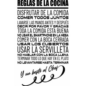 Rienda Libre Graphics - Frase Deco Reglas De La Cocina Fr‑11036