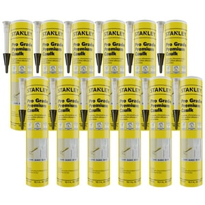 Sellador Acrílico Caulk Stanley Premium, Siliconado, 300 Ml, Blanco