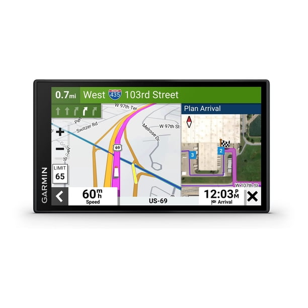 Navegador GPS para camiones Garmin dēzl™ OTR610 de 6 pulgadas con imágenes de ojo de pájaro