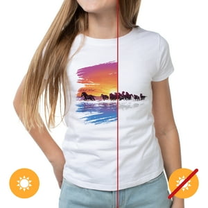 Delsol - Camiseta Para Niñas - Caballo Salvaje - Blanca De Para Mujer - Camiseta (Ys)