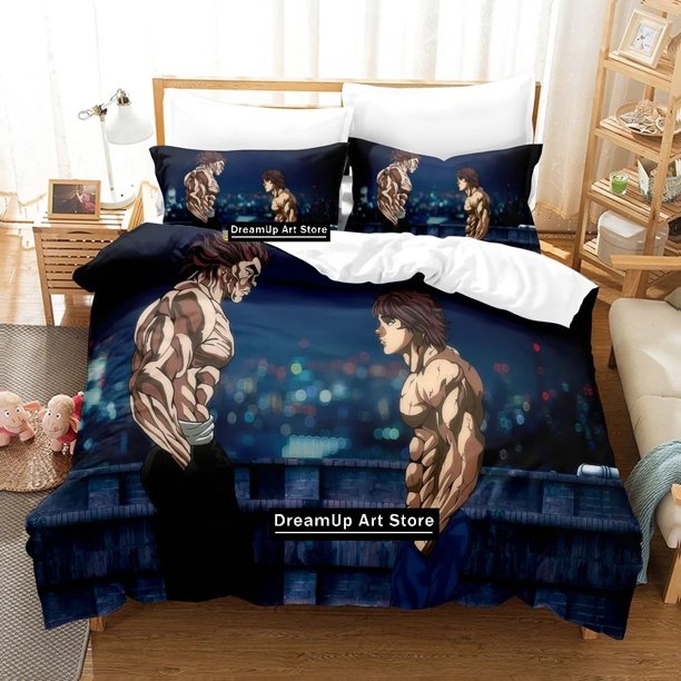 FashionBaki Hanma Bedding Set Boys Girls Duvet Cover Pillowcase Bed Adult Bedroom