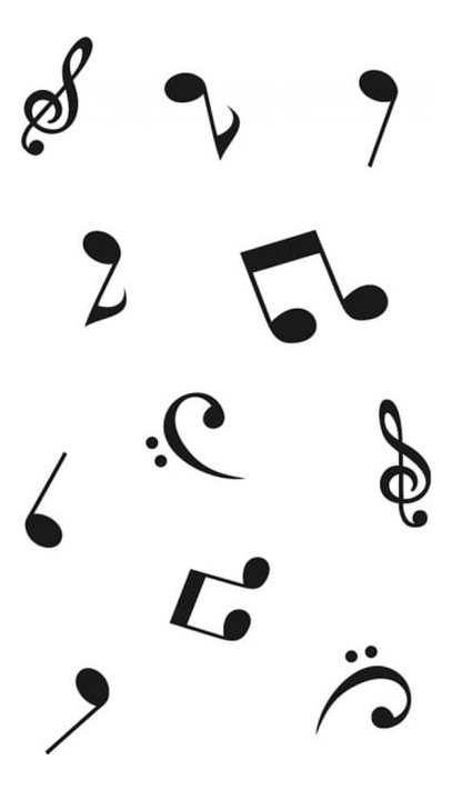 Rienda Libre Graphics - Decomural Musical Notes Quaver Treble Clef Set Ws-15523