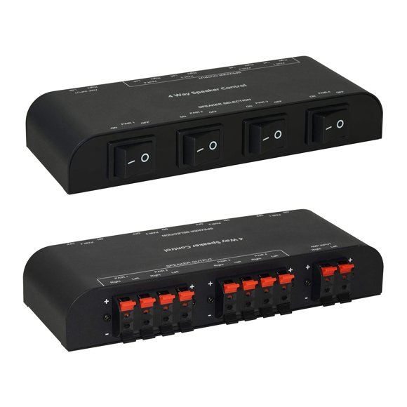 Conmutador de altavoz Xtrempro 61050 estéreo de 2 a 4 vías 1x2/1x4