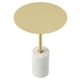 thumbnail image 3 of Mesa auxiliar Modway Lyric redonda de latón blanco con base de mármol, 3 of 9
