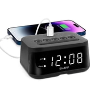 Reloj Despertador Digital Sharp Spc235Abamz Con Carga Rápida Usb 2A