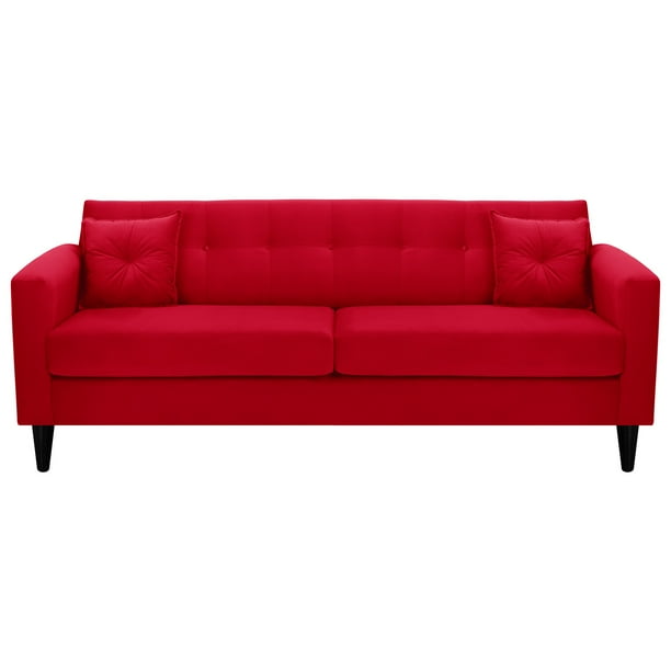 Sofa New Retro 3CG Felpa 00 Rojo