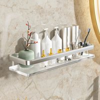 Bothyi - Estante Flotante Para Baño, Soporte Montado En La Pared Para Cocina, Baño, Sala De Estar, Argent, 40Cm