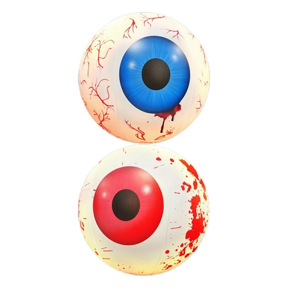 Globo Ocular Inflable De Halloween, Bolas De Ojos Aterradoras, Juguetes Para Decoración De Fiesta En El Jardín, Azul Y Rojo, 1 Par