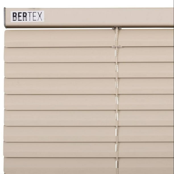 Persiana de Aluminio color Beige, Alto Ajustable máximo de 230 cm x Ancho a Elección para Sala, Living, Oficina o Escritorio (110 cm de Ancho x 230 cm de Alto)