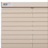 Bertex - Persiana De Aluminio Color Beige, Alto Ajustable Máximo De 140 Cm X Ancho A Elección Para Sala, Living, Oficina O Escritorio (120 Cm De Ancho X 140 Cm De Alto)