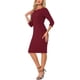 thumbnail image 4 of INSPIRE CHIC Vestido Vintage para Mujer Conjunto de Maestra para Regreso a Clases Vestido de Manga 3/4 para Trabajar Vestidos de Tubo Rojo Oscuro XL, 4 of 6