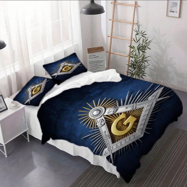 3pcs Freemasonry Symbol Duvet Cover Set - 2/3pcs Duvet Cover Set Includes Duvet Cover and Pillowcases