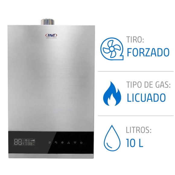 Calefont Anwo 10 Litros Gas Licuado Tiro Forzado Modulante