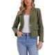 thumbnail image 1 of INSPIRE CHIC Chaqueta de Jean Elástica para Mujer de Regreso a Clases con Cuello de Solapa y Un Botón de Manga Larga Chaquetas de Trabajo de Mezclilla L Verde Oliva, 1 of 6