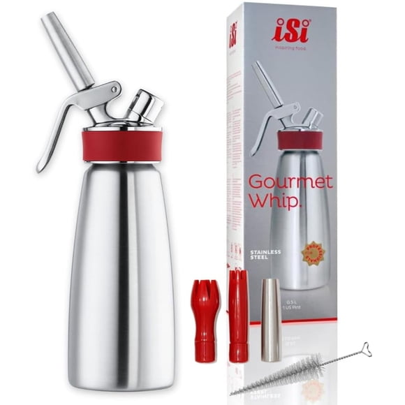 Whipper iSi Gourmet Whip de 500 ml con 3 consejos de decoración
