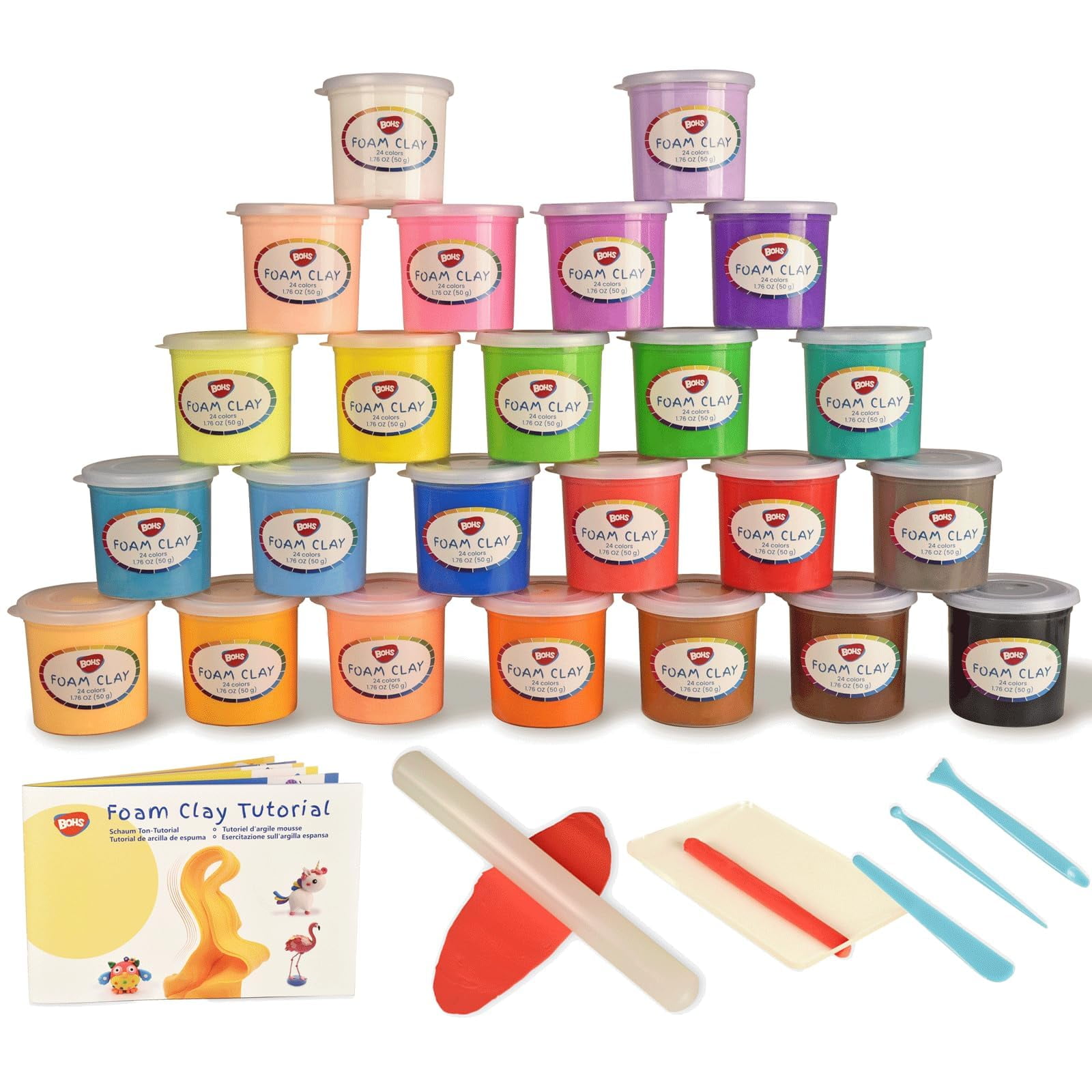 Kit De Arcilla Espumosa Para Modelar Bohs Air Dry Clay Para Niños Con Herramientas