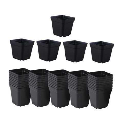 Ioensy - 50 Piezas De Macetas De Guardería, Decoración Cuadrada, Maceta De Inicio De Semillas Para Habitación, Jardín, Oficina