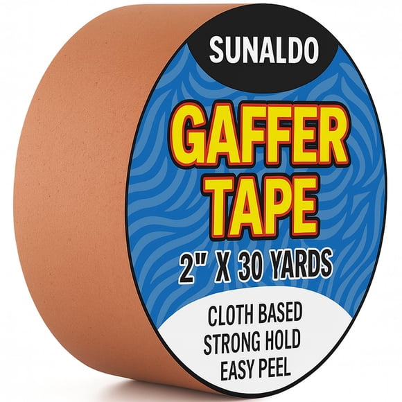 Cinta adhesiva SUNALDO, de agarre fuerte, fácil de rasgar, 2 cm x 27 m, color marrón