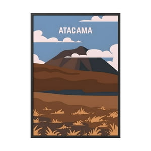 Creango - Cuadro Poster Enmarcado Atacama Chile Decorativo