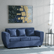 thumbnail image 1 of Sofa 3 Cuerpos Kansas Felpa-Azul, 1 of 7
