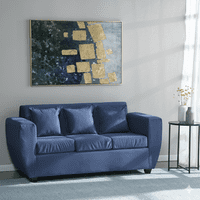 Deco Outlet - Sofa 3 Cuerpos Kansas Felpa-Azul