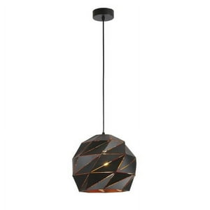 Hb Led - Lámpara Colgante Circular E-27 Diseño Geométrico Negro