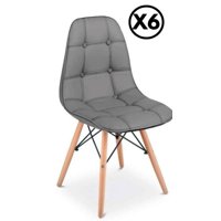 Moadchile - Pack 6 Sillas Capitone Grises
