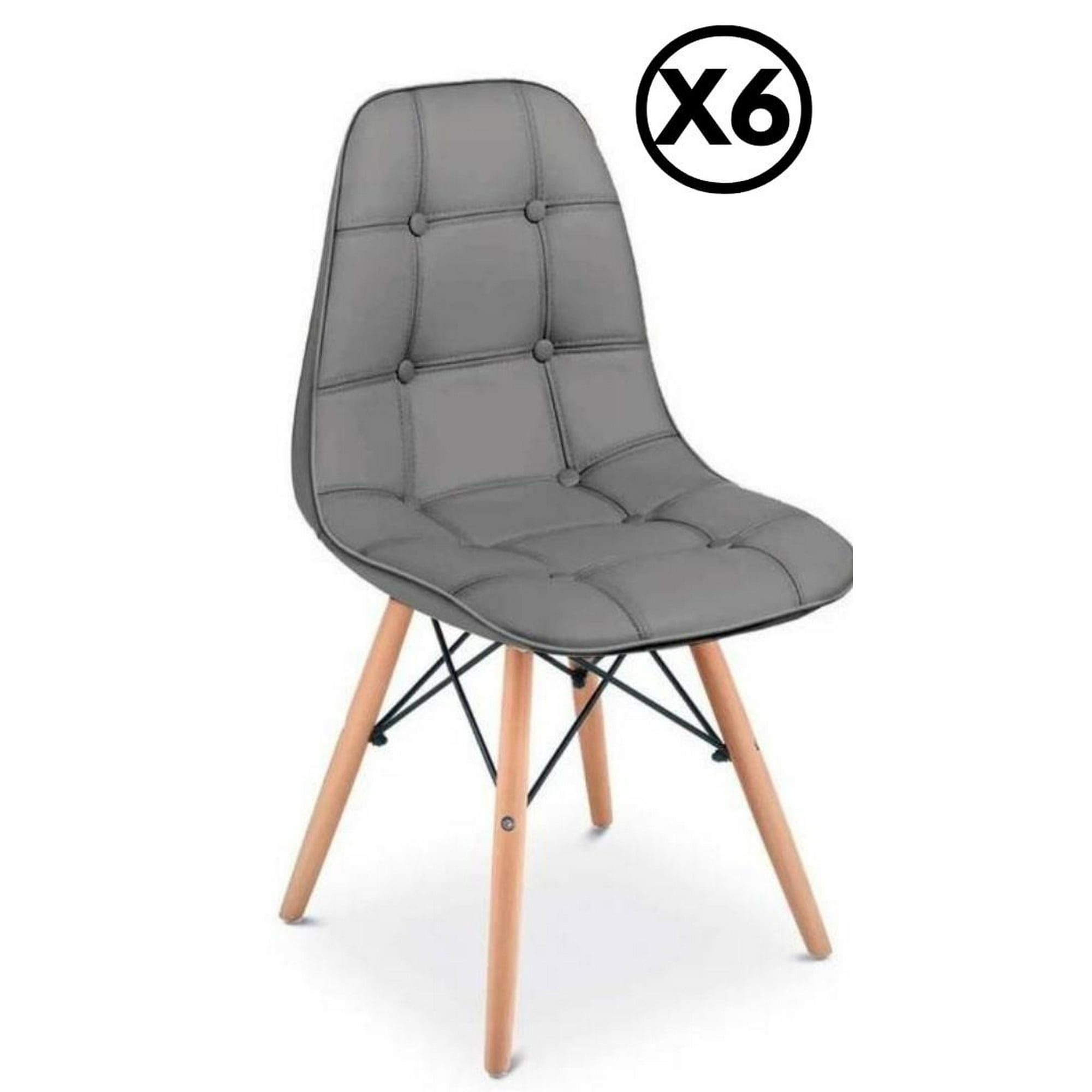 Moadchile - Pack 6 Sillas Capitone Grises