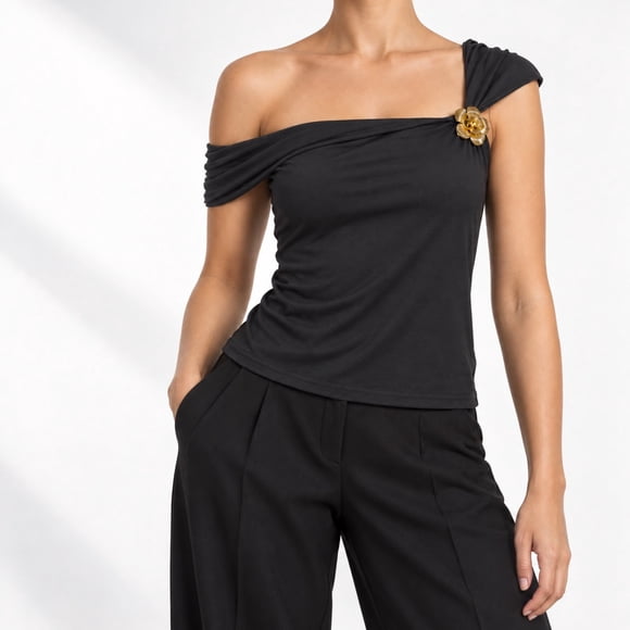Polera Tendencia Basica Mujer Poliester S/M L/XL Negro