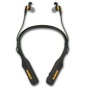 Auriculares Bluetooth Dewalt Con Banda Para El Cuello, 2 En 1, Con Altavoz, Color Negro