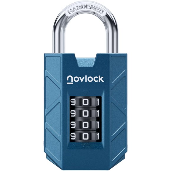 Candado NovLock de combinación de 4 dígitos negro para uso interior y exterior