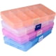 thumbnail image 1 of Caja de almacenamiento de joyas (4 piezas), caja de joyería de plástico (15 rejillas) con partición extraíble Caja de almacenamiento de aretes $ Caja de almacenamiento de joyas de plástico, 4 piezas, 1 of 7