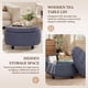 thumbnail image 3 of Otomana redonda de tela COLAMY con tapa reversible, 3 of 9
