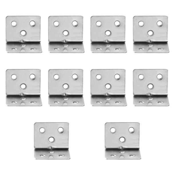 10 Piezas L Soportes Para Estanterías Aparatos De Esquina Para Silla Gabinete De Carpintería Argent